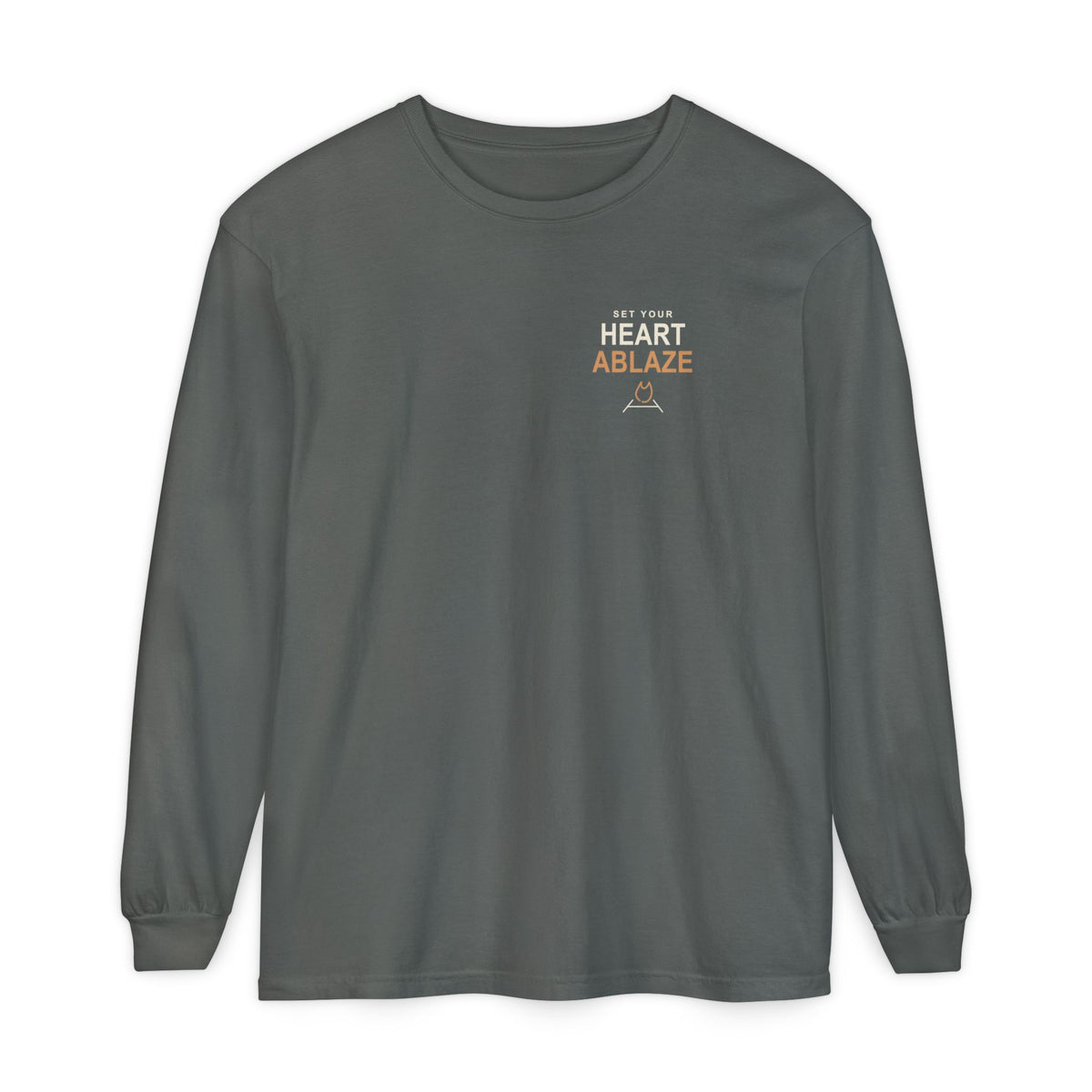 Heart Ablaze Anime Quote Long Sleeve Tee | Demon Hunter Japanese Streetwear