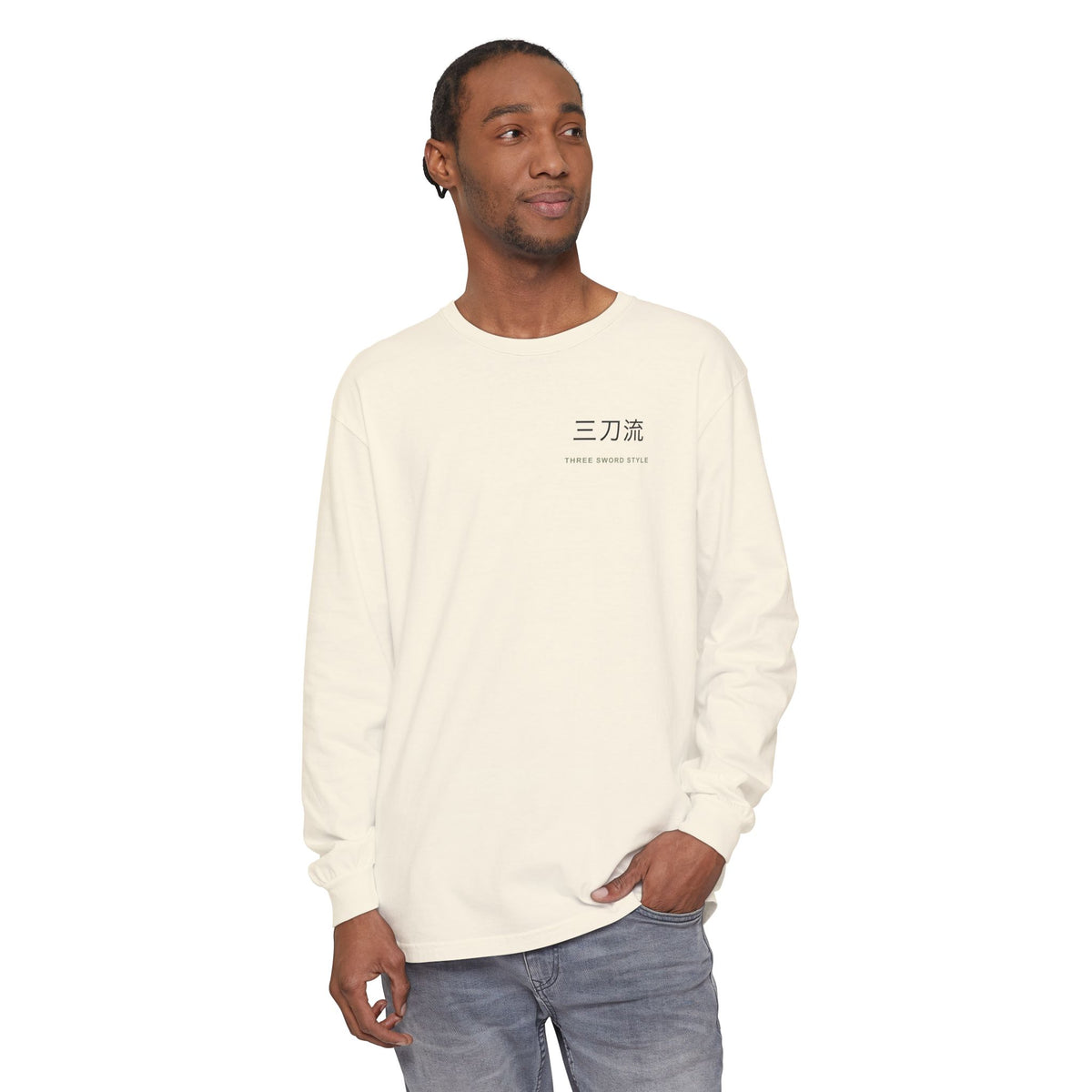 Threefold Vow Kanji Long Sleeve Tee | Inspired by Roronoa Zoro from One Piece