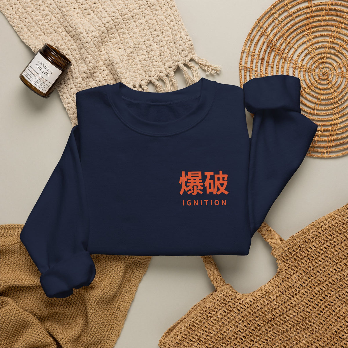 Ignition Kanji Anime Crewneck Sweatshirt | Explosion Japanese Streetwear
