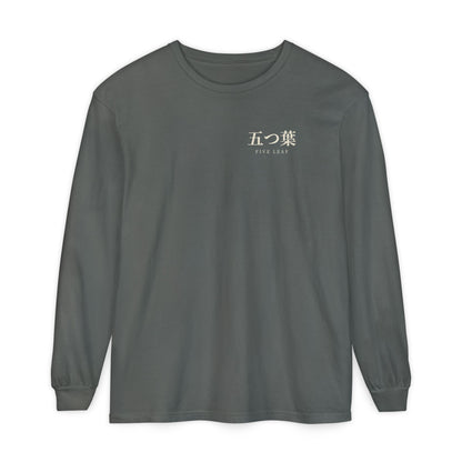 Five Leaf Kanji Long Sleeve Tee | Inspired by Asta from Black Clover