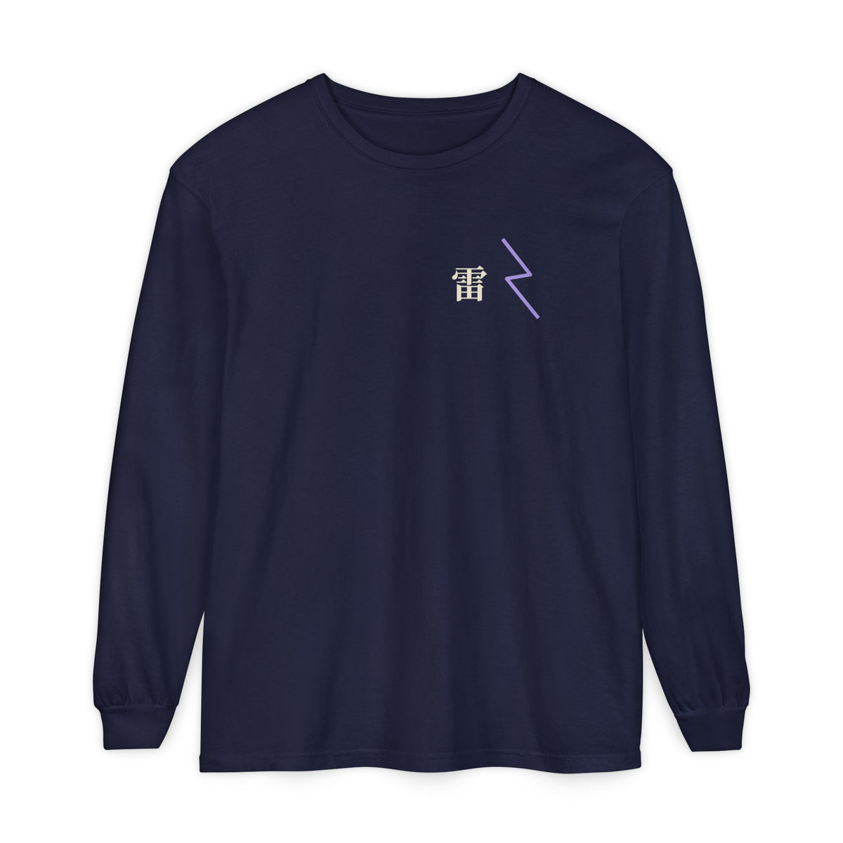 Storm Flame Kanji Anime Long Sleeve Tee | Clan Crest Japanese Streetwear