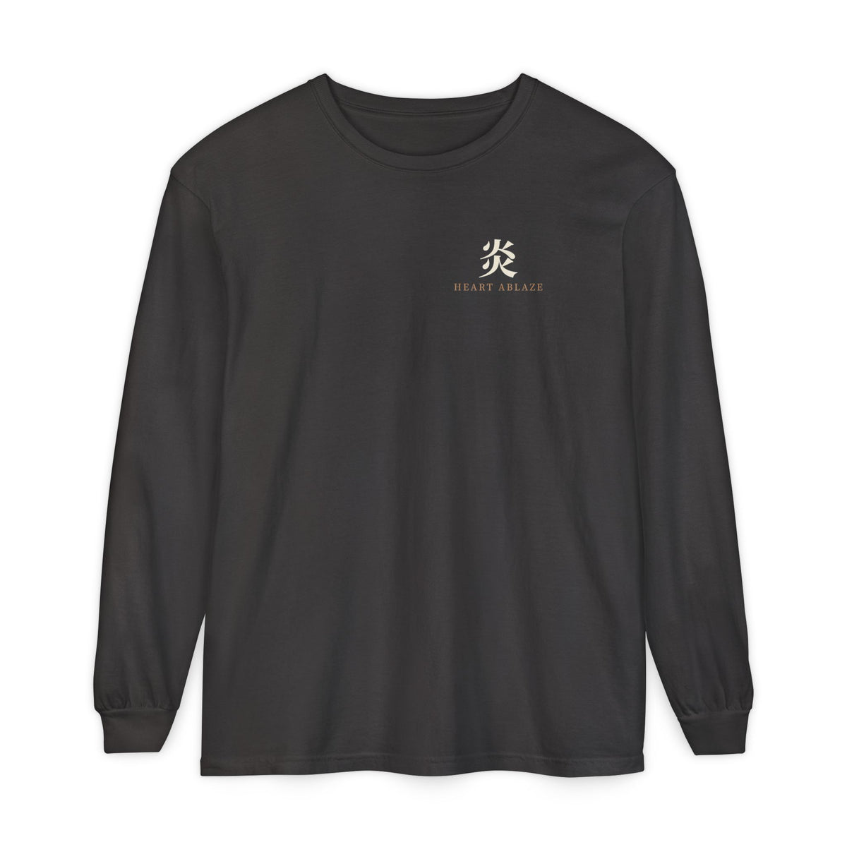 Flame Watch Kanji Anime Long Sleeve Tee | Demon Hunter Japanese Streetwear