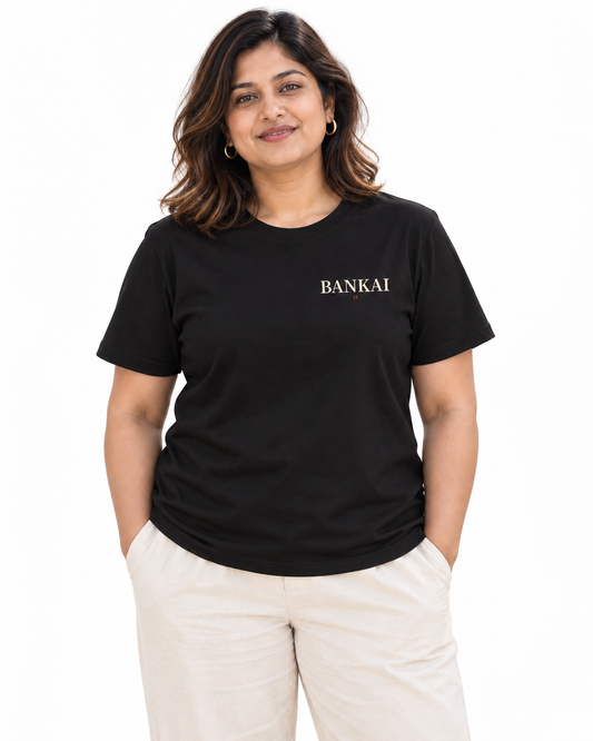 Bankai Quiet Edition Kanji Soft Tee in Black — studio lifestyle — front view