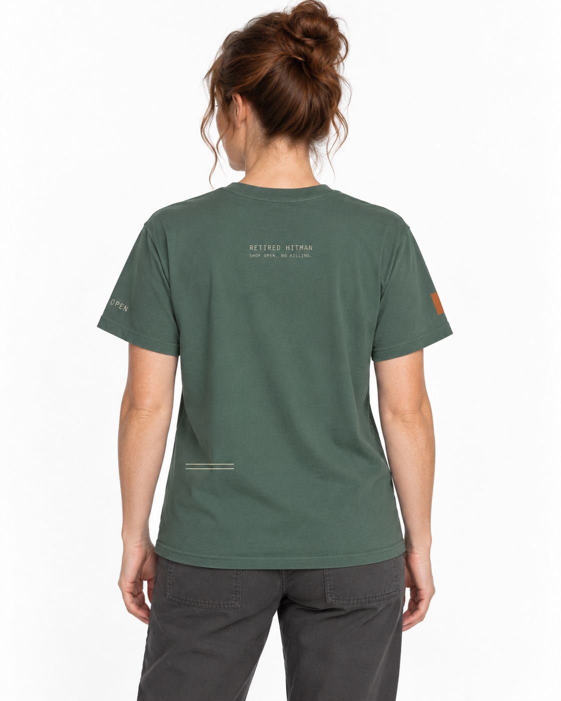 Shop Hours Edge Edition Blue Spruce — studio back lifestyle — back view