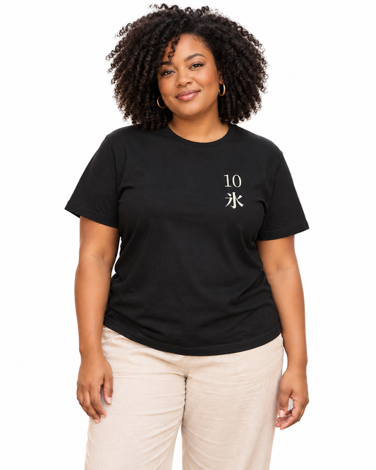 Winter Command Kanji Soft Tee in Black — studio lifestyle front view
