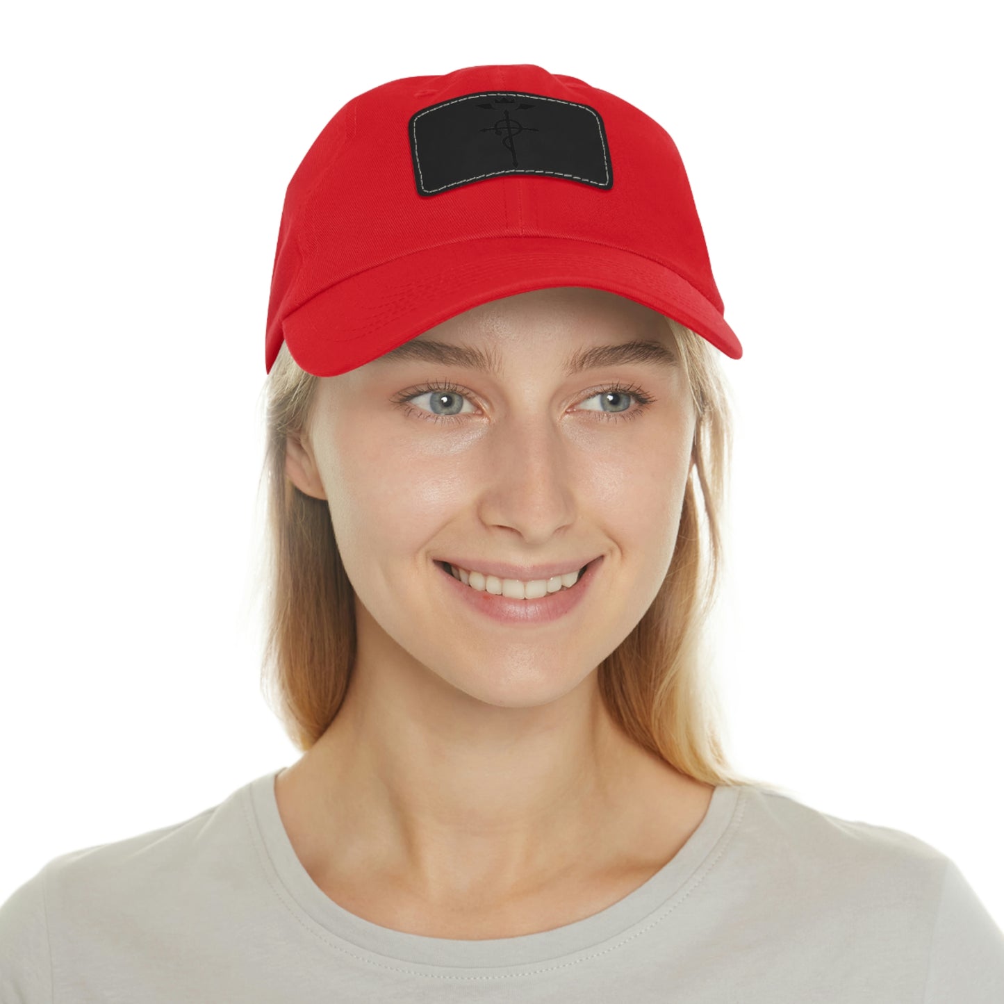 Edward Elric Dad Hat with Leather Patch