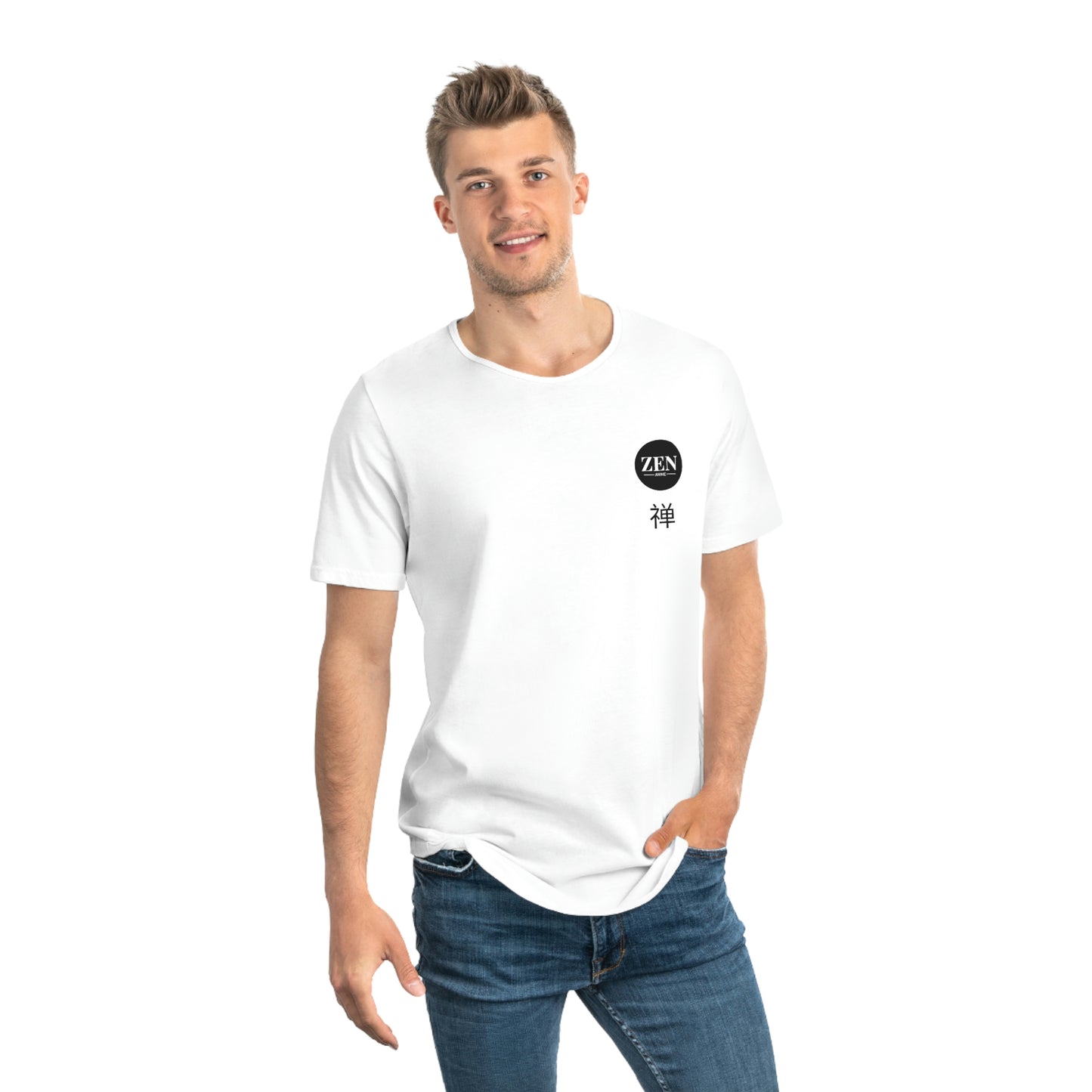 Zen Anime Men's Jersey Curved Hem Tee Shirt