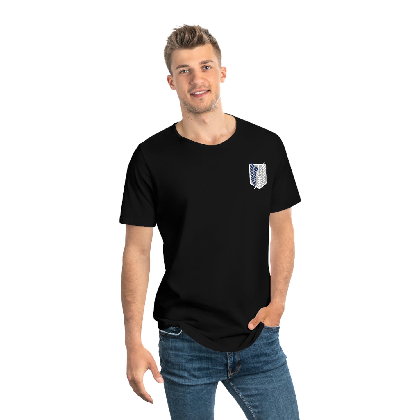 Attack on Titan Inspired Men's Jersey Curved Hem Tee Shirt